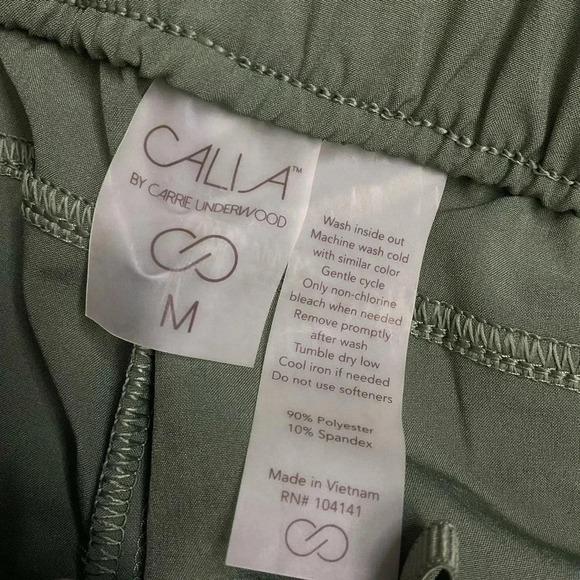 Calia Green Jogger Pants Mid Rise Tuxedo Stripe Medium - Picture 4 of 5